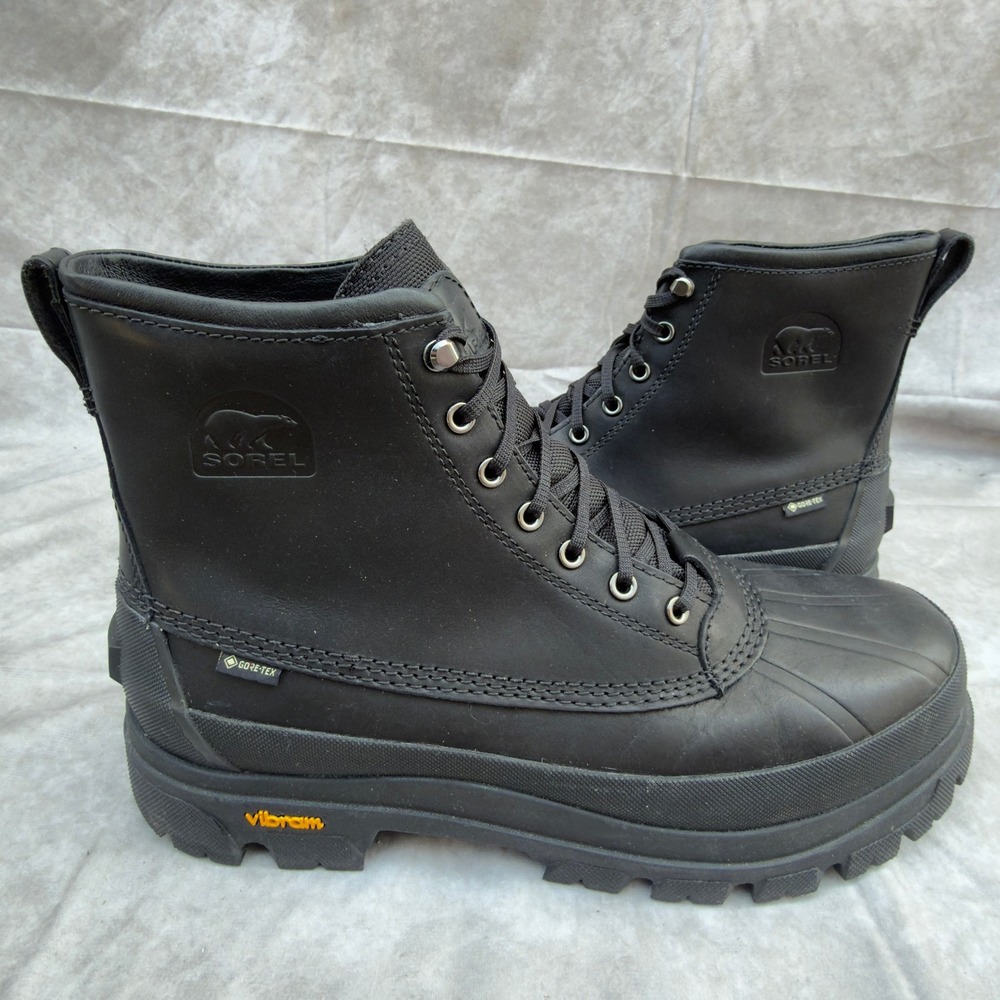 Sorel Caribou X Boot Lace Gore-Tex Vibram Black Leather Waterproof Boots Size 13